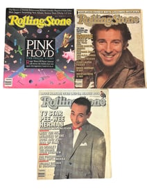 3 issues Rolling Stone Magazine 1987Bruce Willis Pee-Wee Herman Pink Floyd