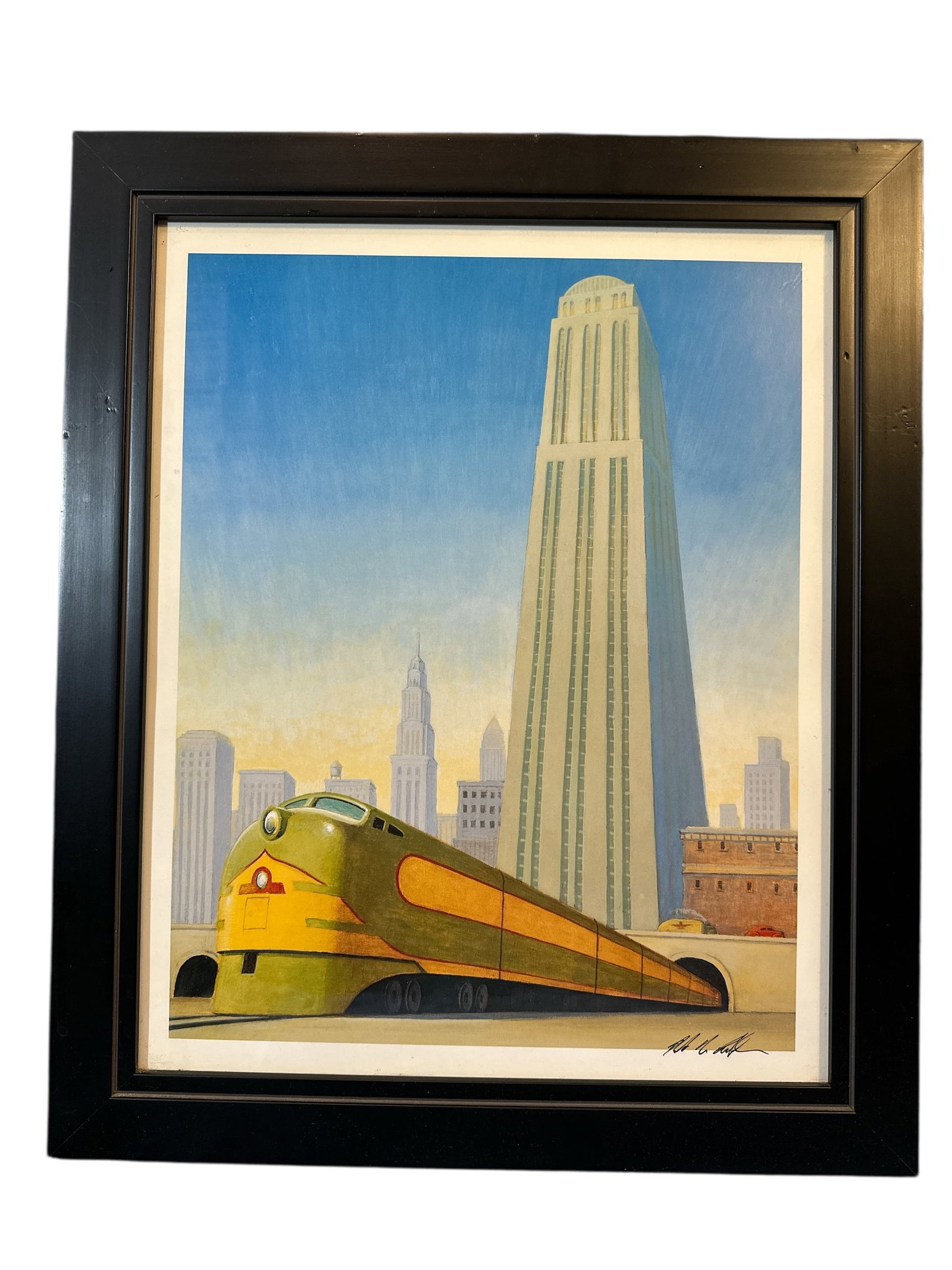 Robert LaDuke “Big City” Print: Framed, under glass artist print.18x15x1. 5lbs