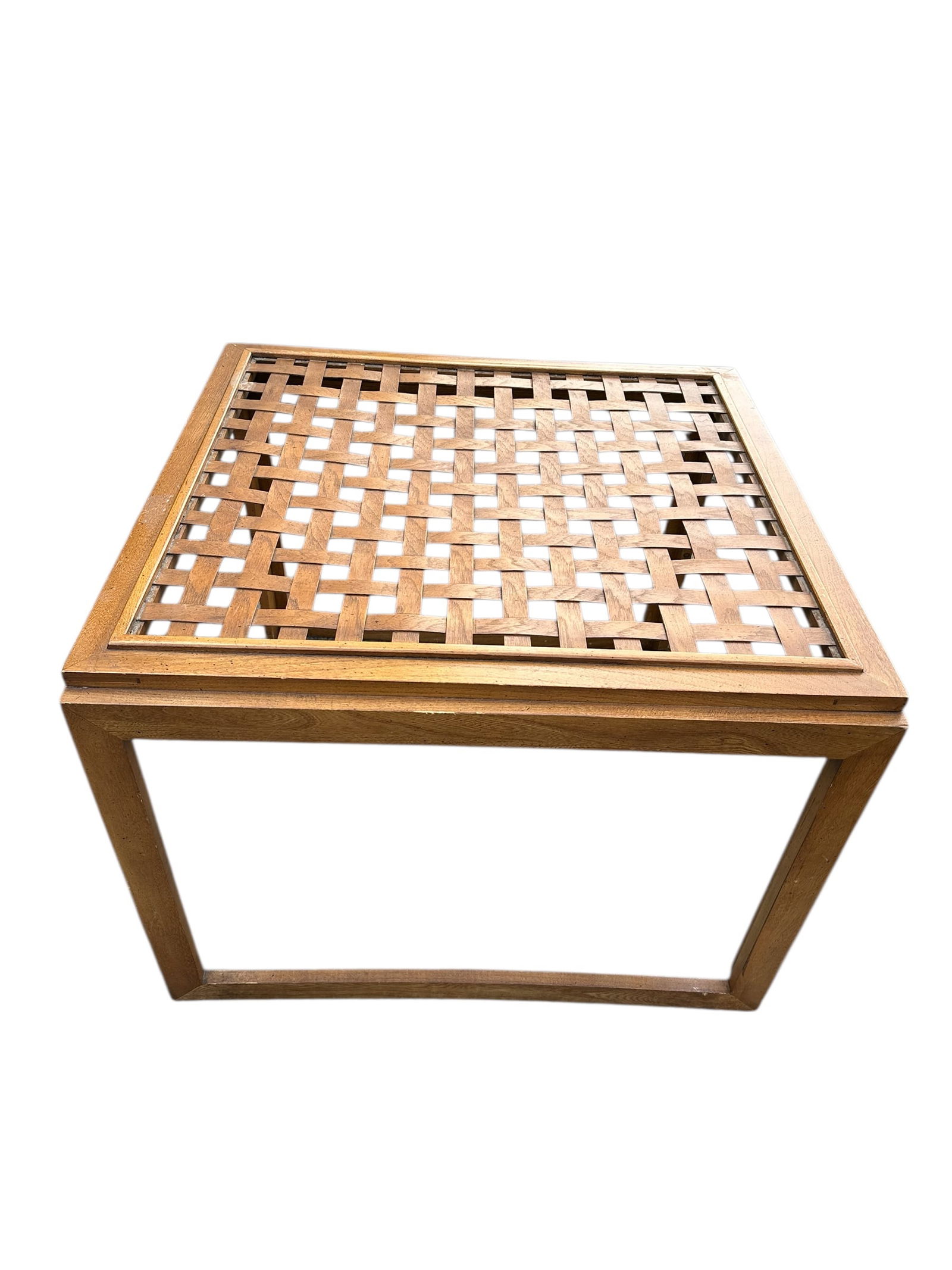 Mid-Century Lane Wooden Lattice Side Table (1 of 5)