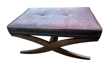 Rectangular Mid-Century Cross-legged Cocktail Ottoman/Bench