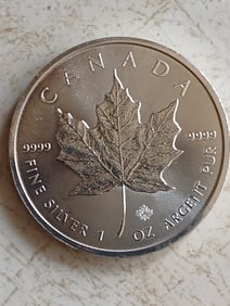 1 troy ounce .999 fine silver Canada coin