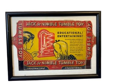 Framed Box Lid from the Vintage toy “Jack Be Nimble Tumble Toy”