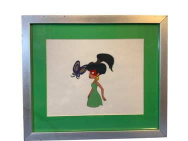 Framed Animation Art Cel of an Unknown Character- ‘Masked Girl’