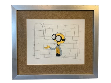 Framed Animation Cel Possibly a “Yes Man” figure