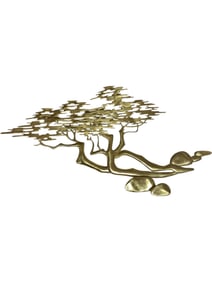 Vintage 1980 Mid-Century Modern Bijan Brass Bonsai Tree Wall Sculpture.