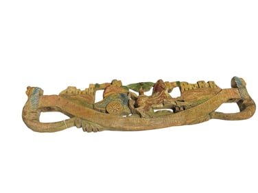 Antique Hand-carved Depiction of Possibly a Sicilian Cart or Carretto Siciliano