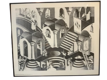 1988 Print M.C. Escher CONCAVE AND CONVEX Cordon Art