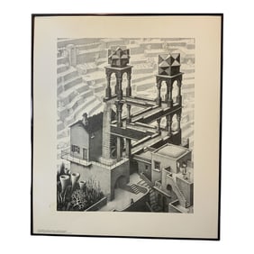 1961 Print M.C. Escher WATERFALL Cordon Art