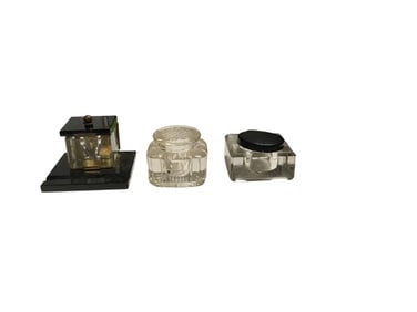 Collection of 3 Large Vintage Inkwell’s