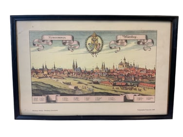 Matthaeus Merian Nurnberg Hand colored Engraving