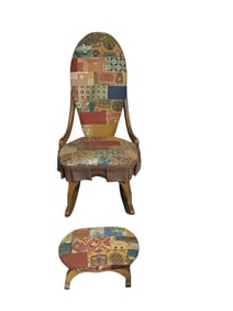 Antique Nursing Rocker and Foot Stool