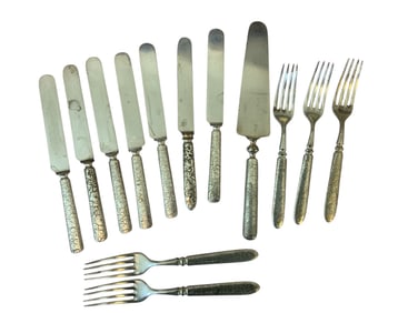 Rogers Silverplate Butter, Forks, Meridian Pie Server