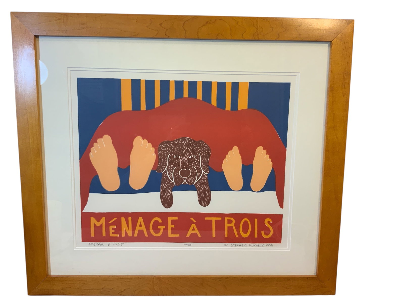 Stephen Honecker “Ménage A Trois”. 60/500: Great colors, Excellent condition.27 1/4” x 31 1/4”