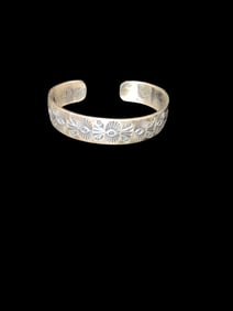 Vintage Sterling Cuff Bracelet Southwestern Pattern