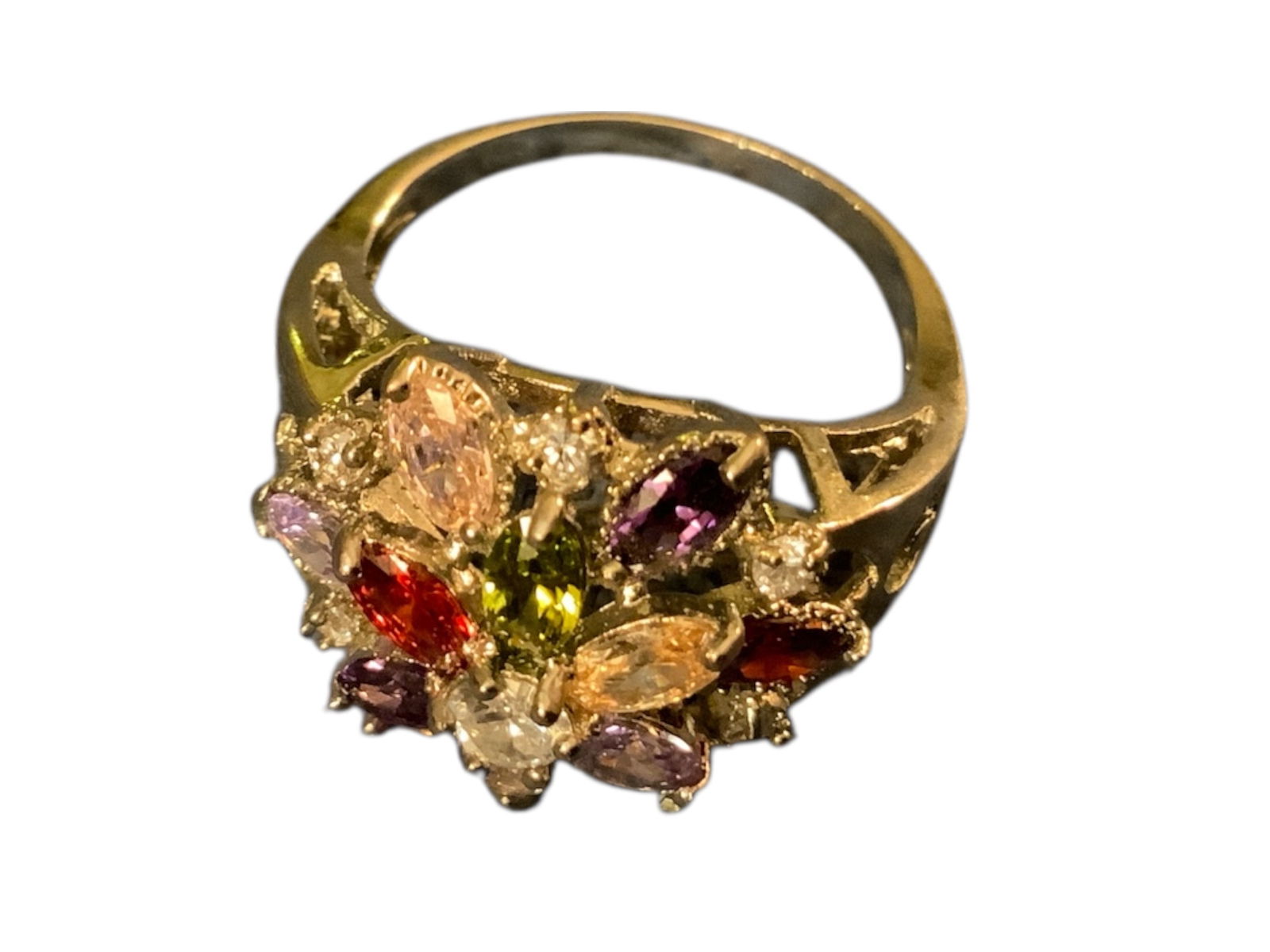 Multi-stone Silver Cluster Ring (1 of 4)