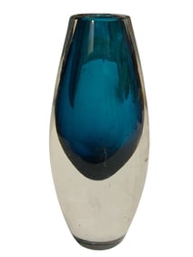 Vintage Kosta Sommerso Miniature Bud Vase in Blue designed #1834