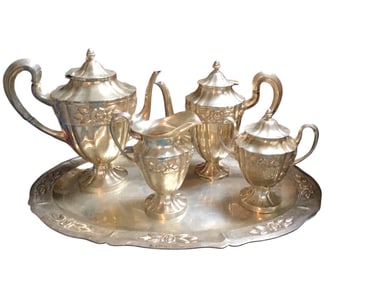 Vintage 925 Sterling Silver 5 pc Tea and Coffee Serving Set by Marcel