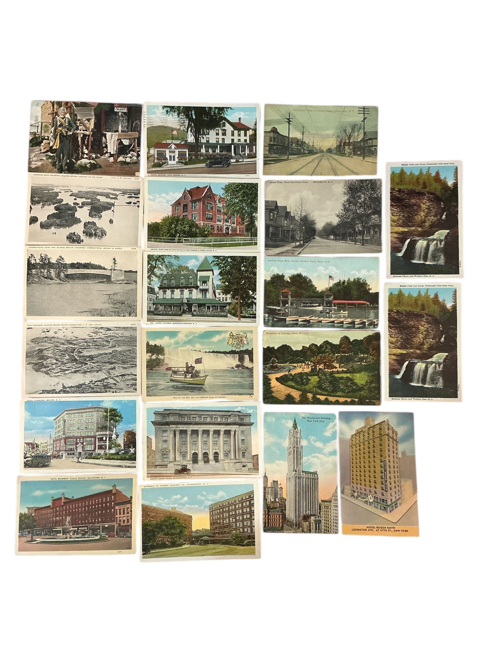 Vintage New York State Postcard Lot Schenectady NYC Utica and etc 20pcs: Vintage New York State Postcard Lot Schenectady NYC Utica and etc 20 pcs. Graphics are Good!. Six cards have been written and mailed, 1927 and earlier. One duplicate. Not every card is perfect but mos
