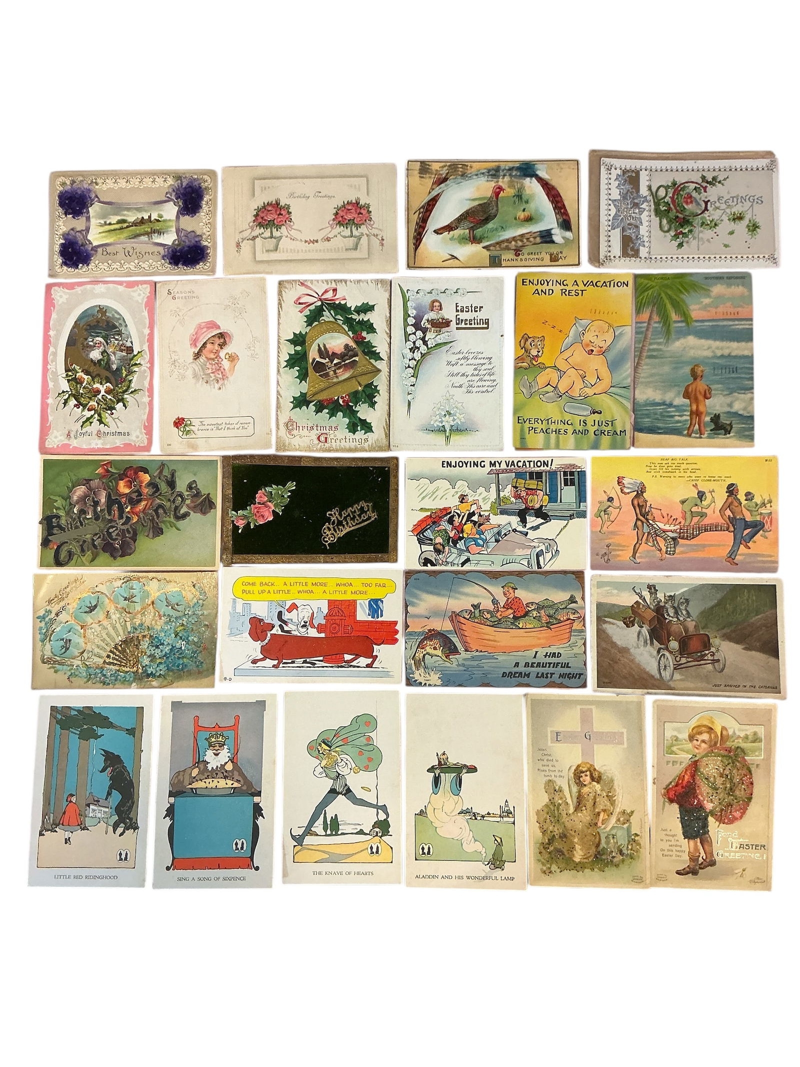 Vintage Greeting and Novelty POSTCARDS 24pcs: Vintage Greeting and Novelty POSTCARDS 24pcs. Great graphics. Super additions to any collection!