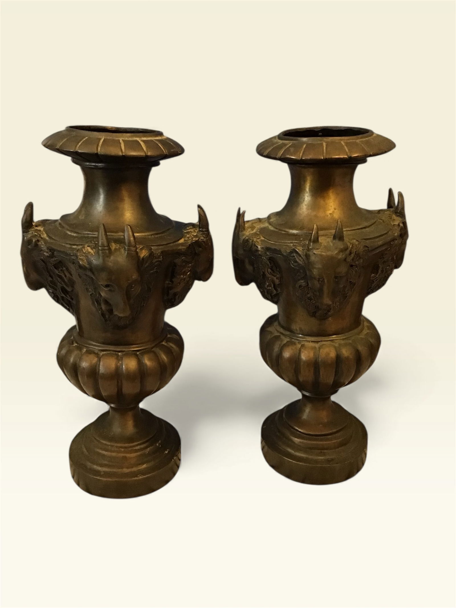 Pair of 19th Century Bronze Vases (1 of 4)