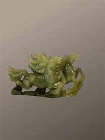 Vintage Jade Running Horses
