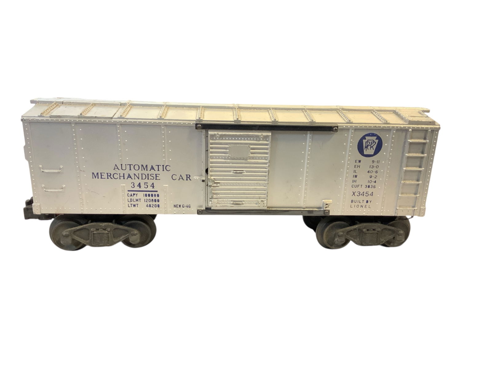 1940s Lionel PRR Automatic Merchandise Car 3454 Sliding Doors in an original box X3454 (1 of 6)