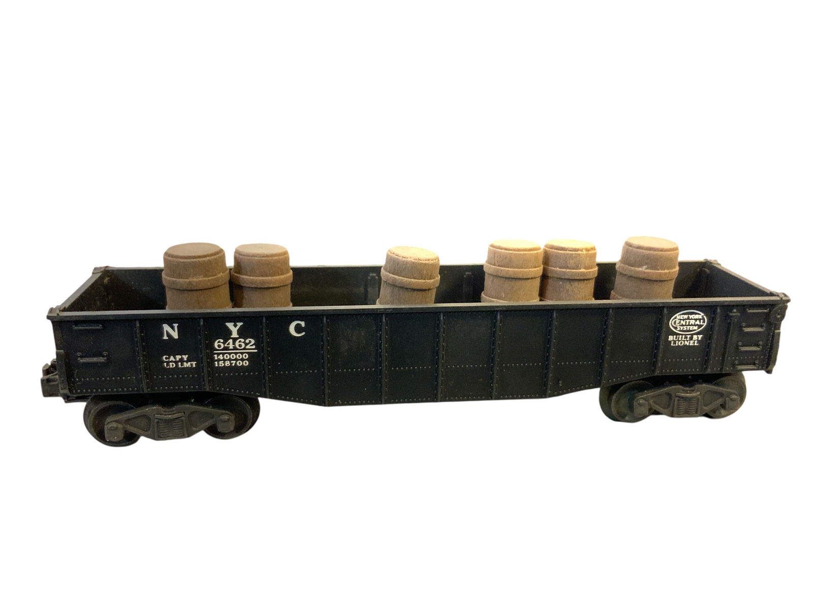 NOS? Lionel NYC6462 Black Gondola Car with 6 Wood Barrel in an original box O-gauge (1 of 6)