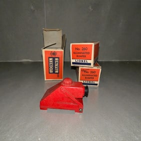 3 Vintage Lionel Illuminated Bumper No. 260 O-gauge Metal New, Old stock