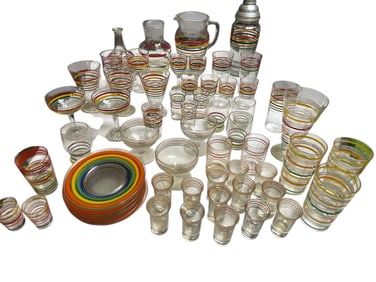 Mid-Century Glassware w/Stripes