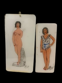 Vintage 1988 Artwork Etched into Plastic Panels