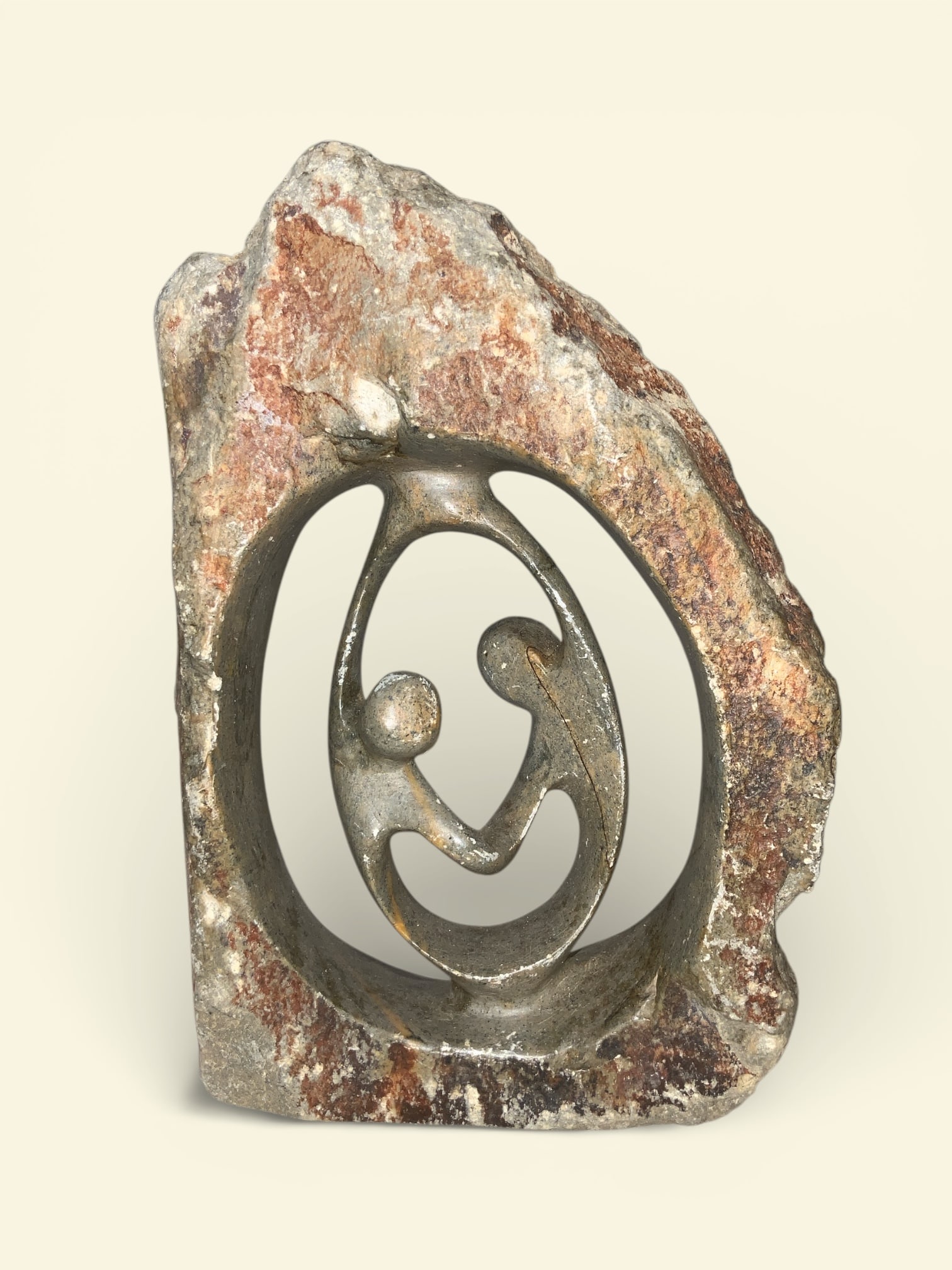 Handcarved African Shona Serpentine Stone Sculpture.: Handcarved African Shona Serpentine Stone Sculpture.. Has some damage as shown.5 1/2” x 8”