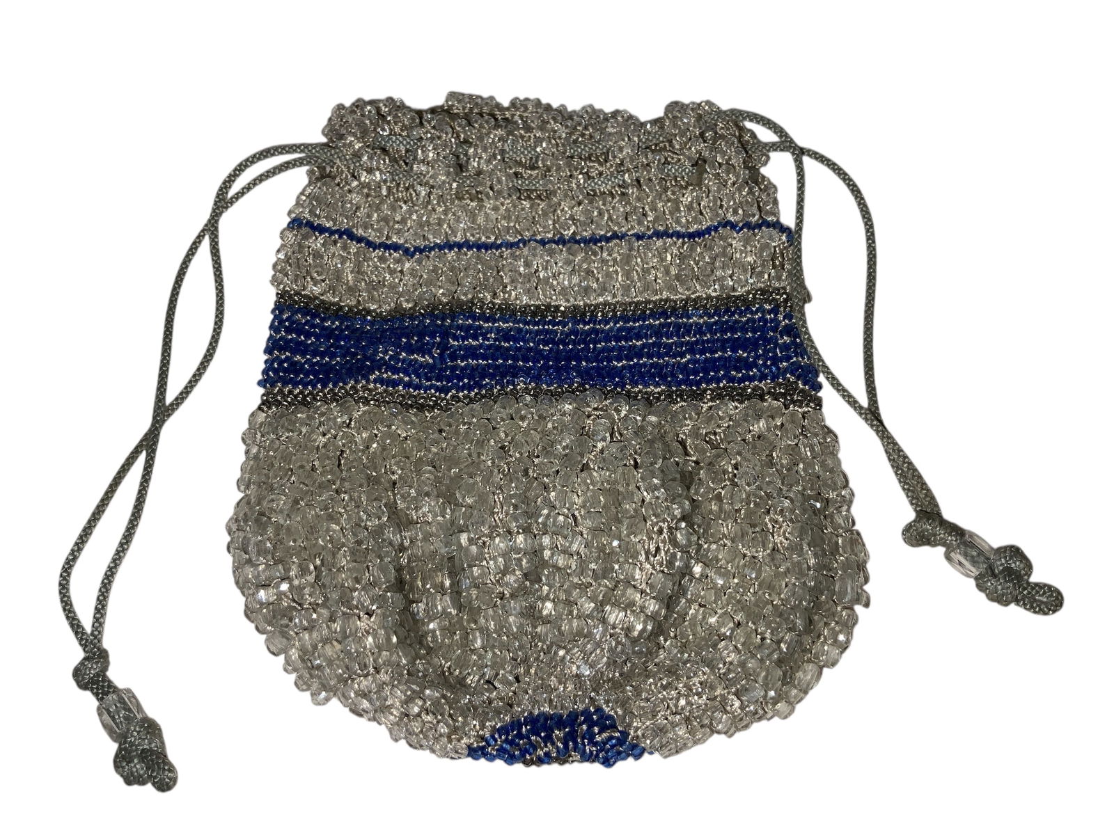 Vintage Drawstring Seed Bead Purse - 2