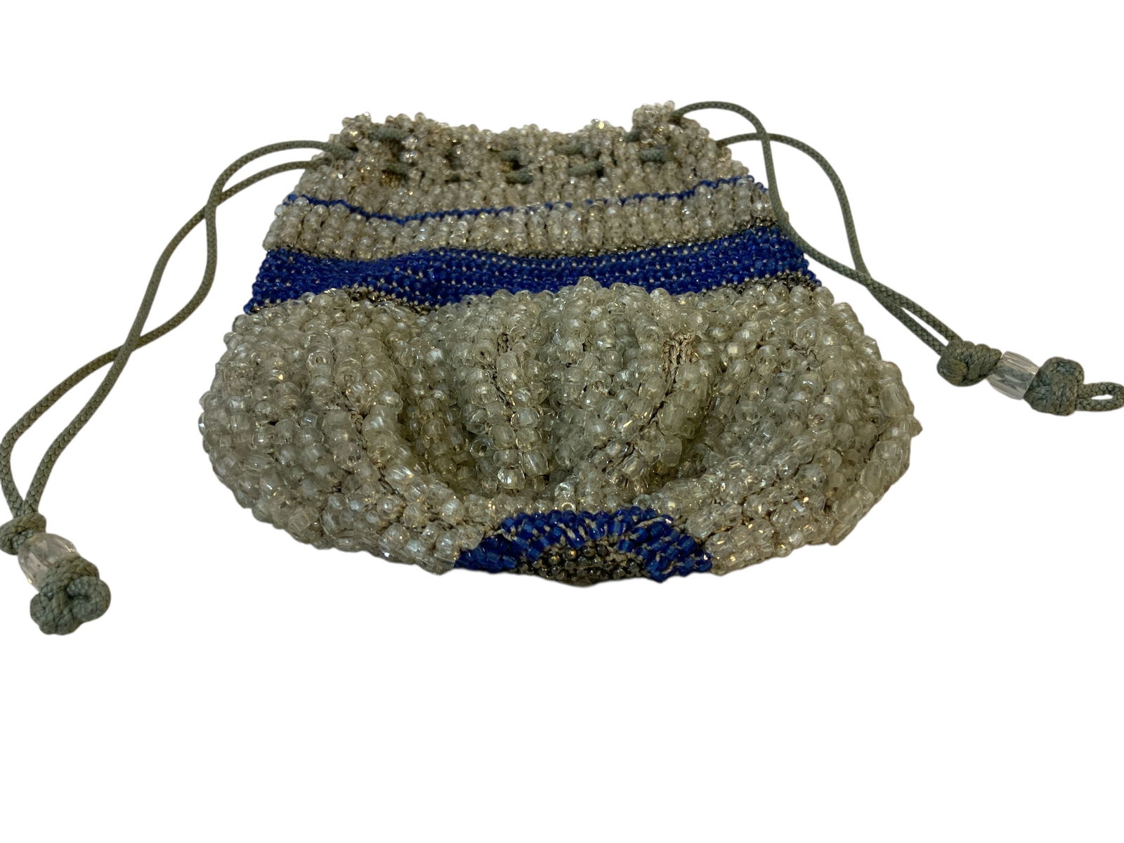 Vintage Drawstring Seed Bead Purse - 3
