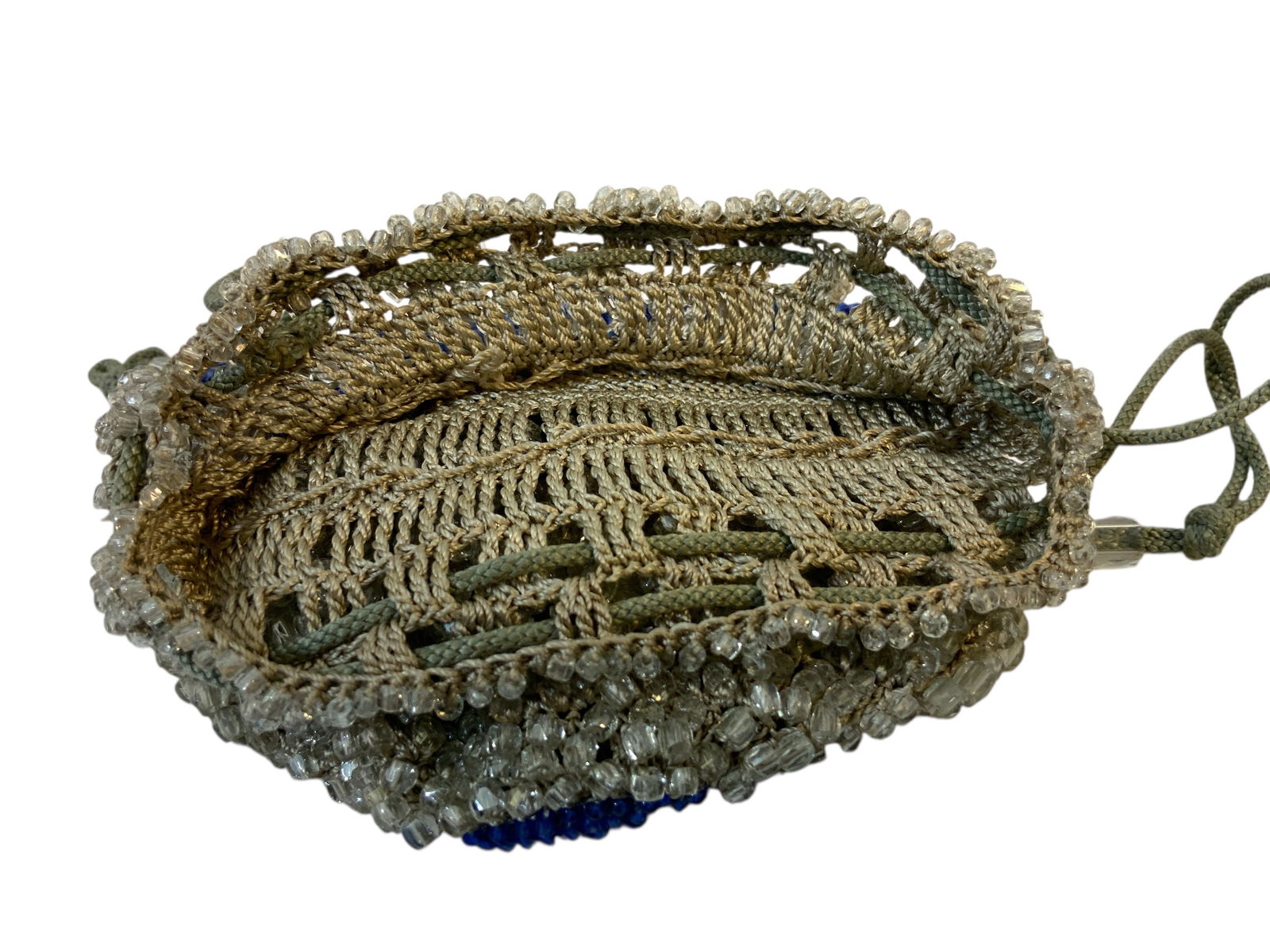 Vintage Drawstring Seed Bead Purse - 4