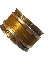 Sterling Silver and Brass Spinner Ring Marked 925