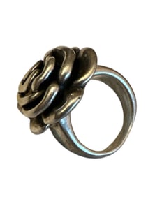Sterling Silver Rose Flower Ring Marked 925