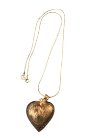 Vintage Sterling Silver Etched Heart-shaped Locket Necklace With Floral Inspired Detailing