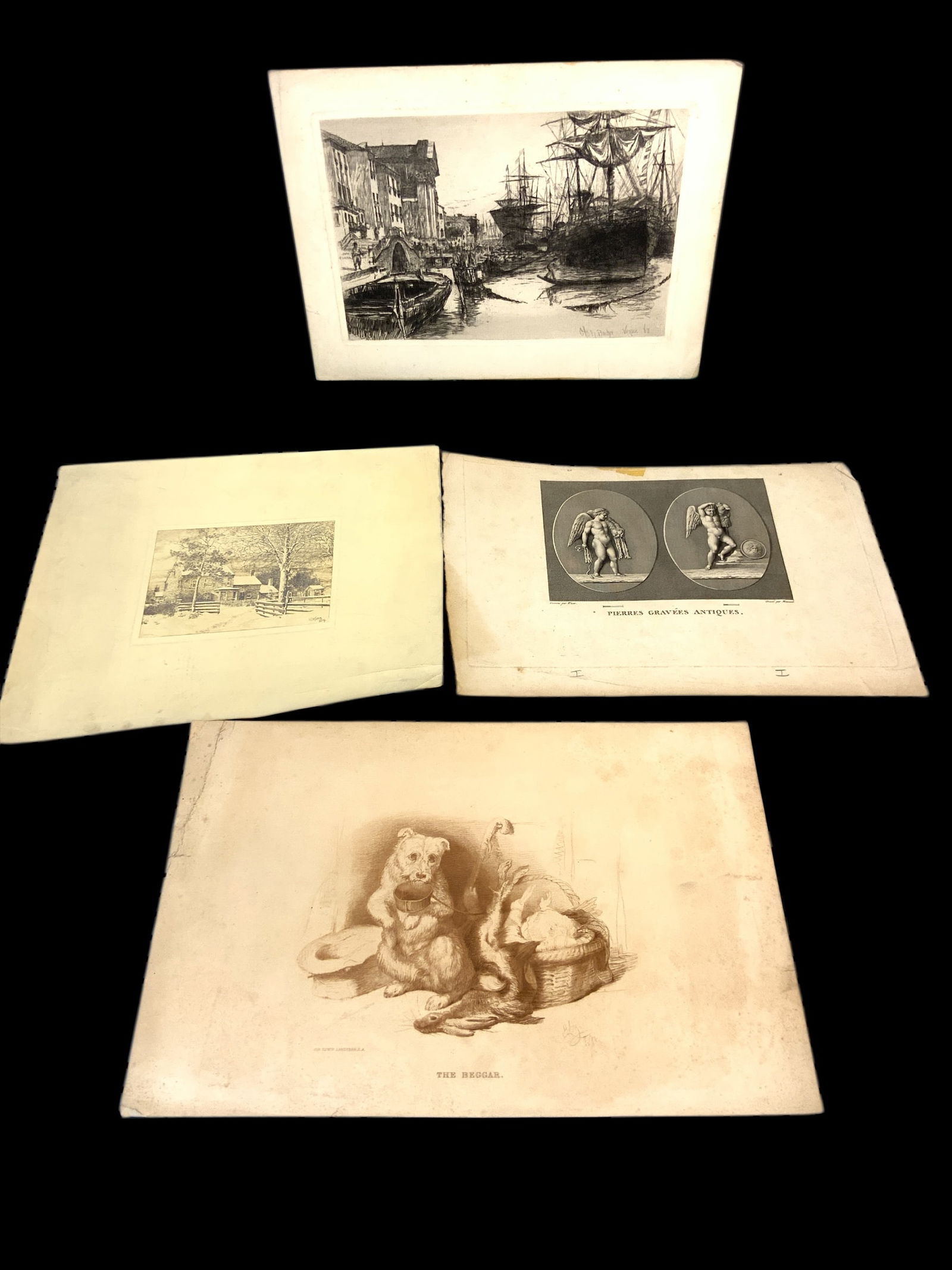 Vintage Collection of Prints / Etchings: Vintage Collection of Prints / Etchings. As found in the estate. No odors. Largest is 10” x 15”