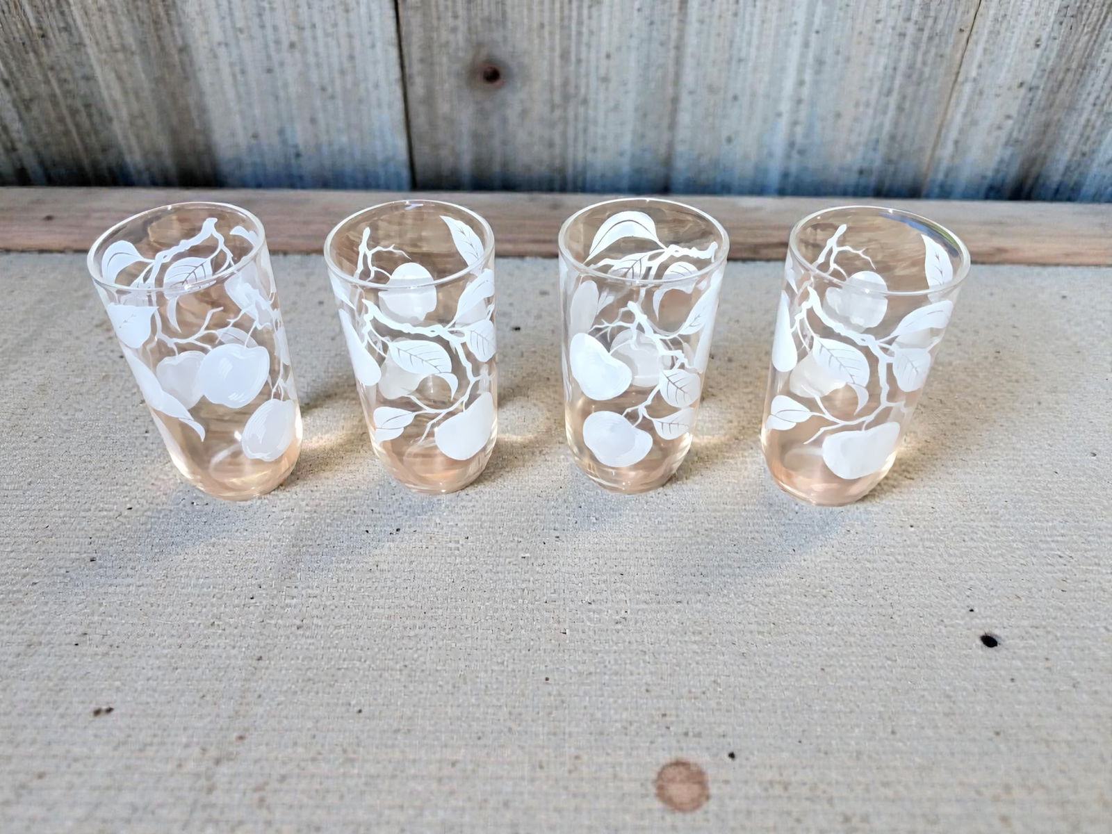 Vintage Fruit and Leaf Pattern Glasses (1 of 2)