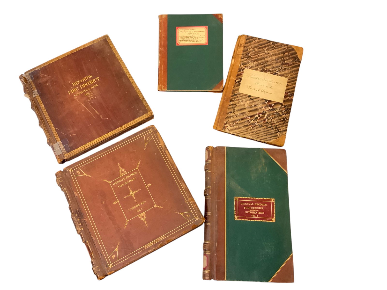 19th Century Leather/Cloth Bound Legal Record Books Pittsfield MA Fire (1 of 12)