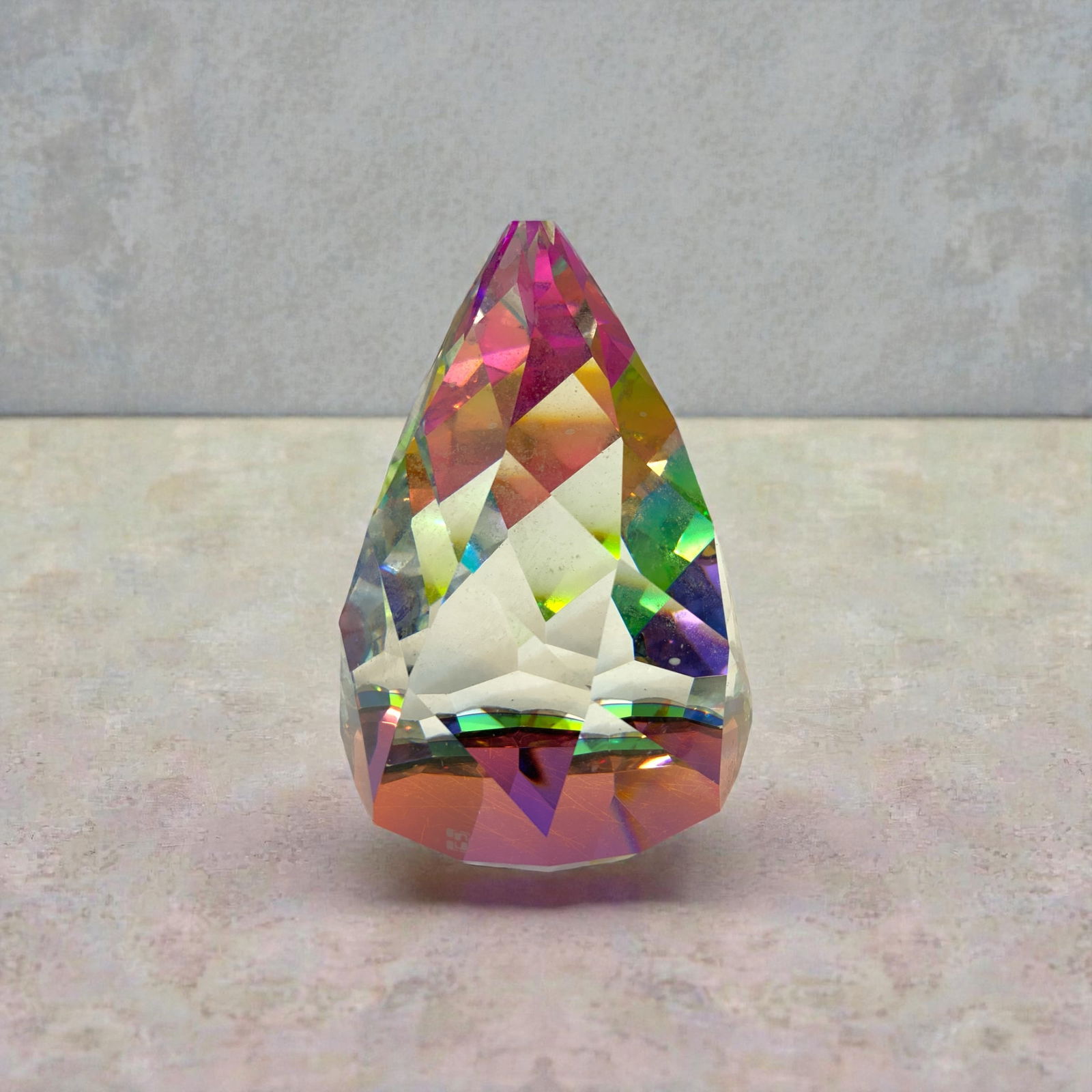 Swarovski Crystal Cone Rio Paperweight: Swarovski Crystal Cone Rio Paperweight. Stands about 3 1/4” tall. Designed by Max Schreck and inspired by Sugar Loaf Mountain in Rio de Janeiro. Was first introduced in 1976 and has since been r