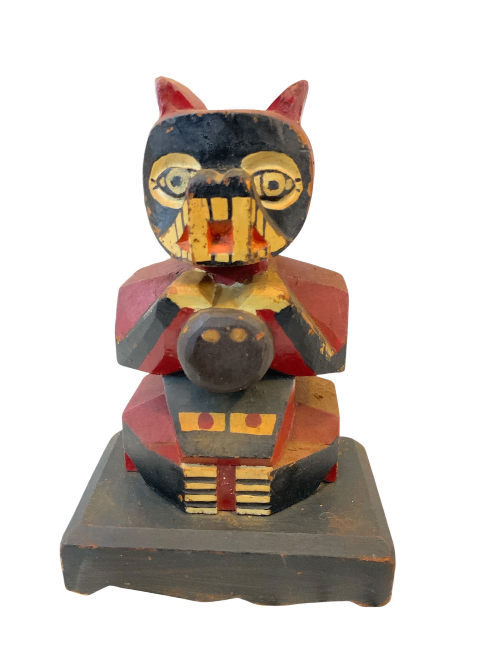 Handcarved Painted Wooden Totem Pole (1 of 5)