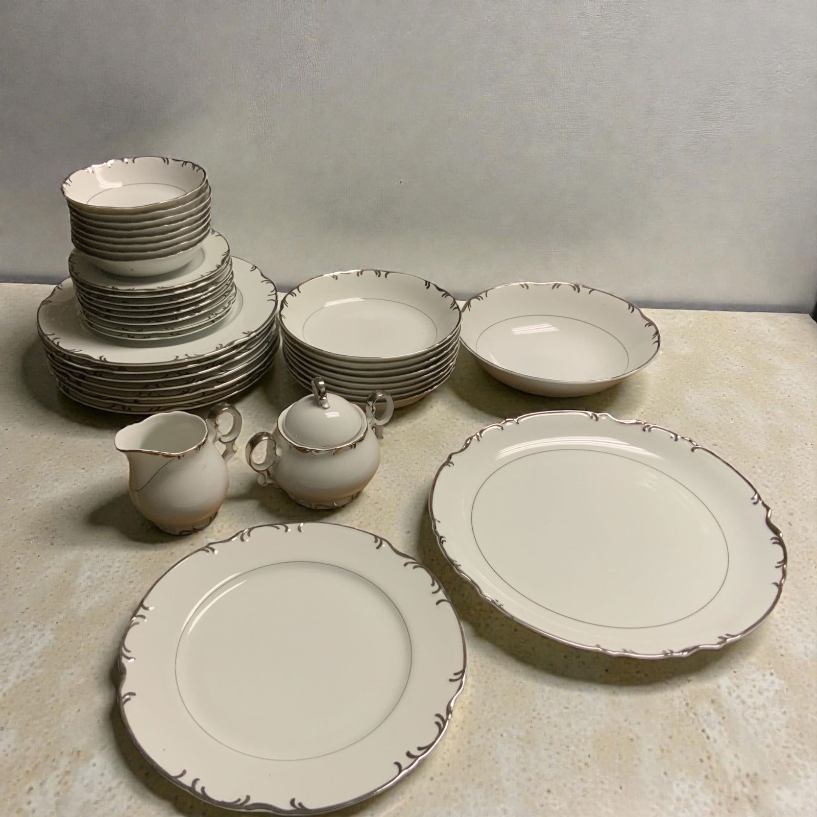 36pc Collection Mikasa Fine China Dinnerware 9267 Marlboro Pattern (1 of 5)