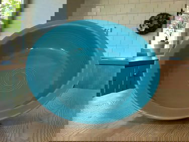 Original Turquoise Fiesta Nappy Bowl Home Laughlin 9 1/2in