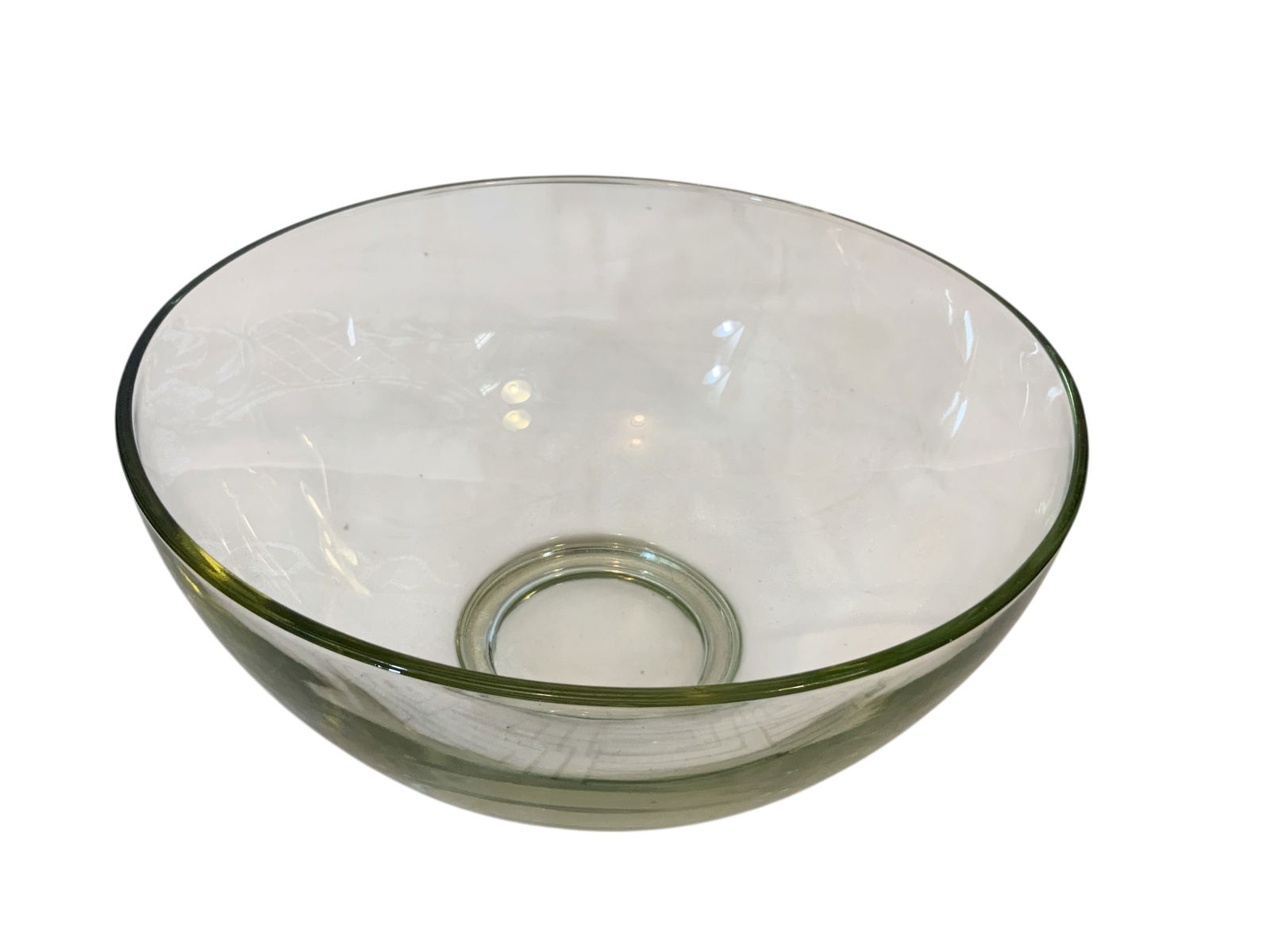 Large(13 1/4in dia) and Heavy(9lb) Clear Glass Bowl (1 of 4)