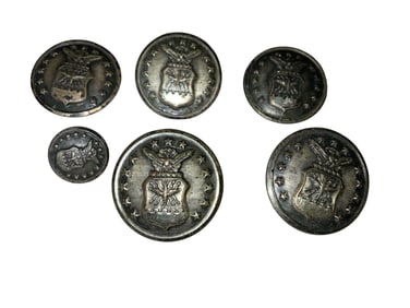 6 U.S. Air Force Metal Buttons