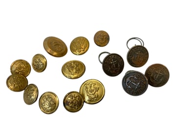 Assorted Metal Buttons U.S Navy, Coast Guard and etc