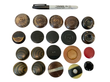 20pc Assorted Vintage Buttons for Coats and etc