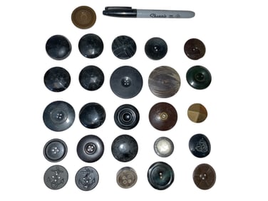 26pc Assorted Vintage Buttons for Coats and etc