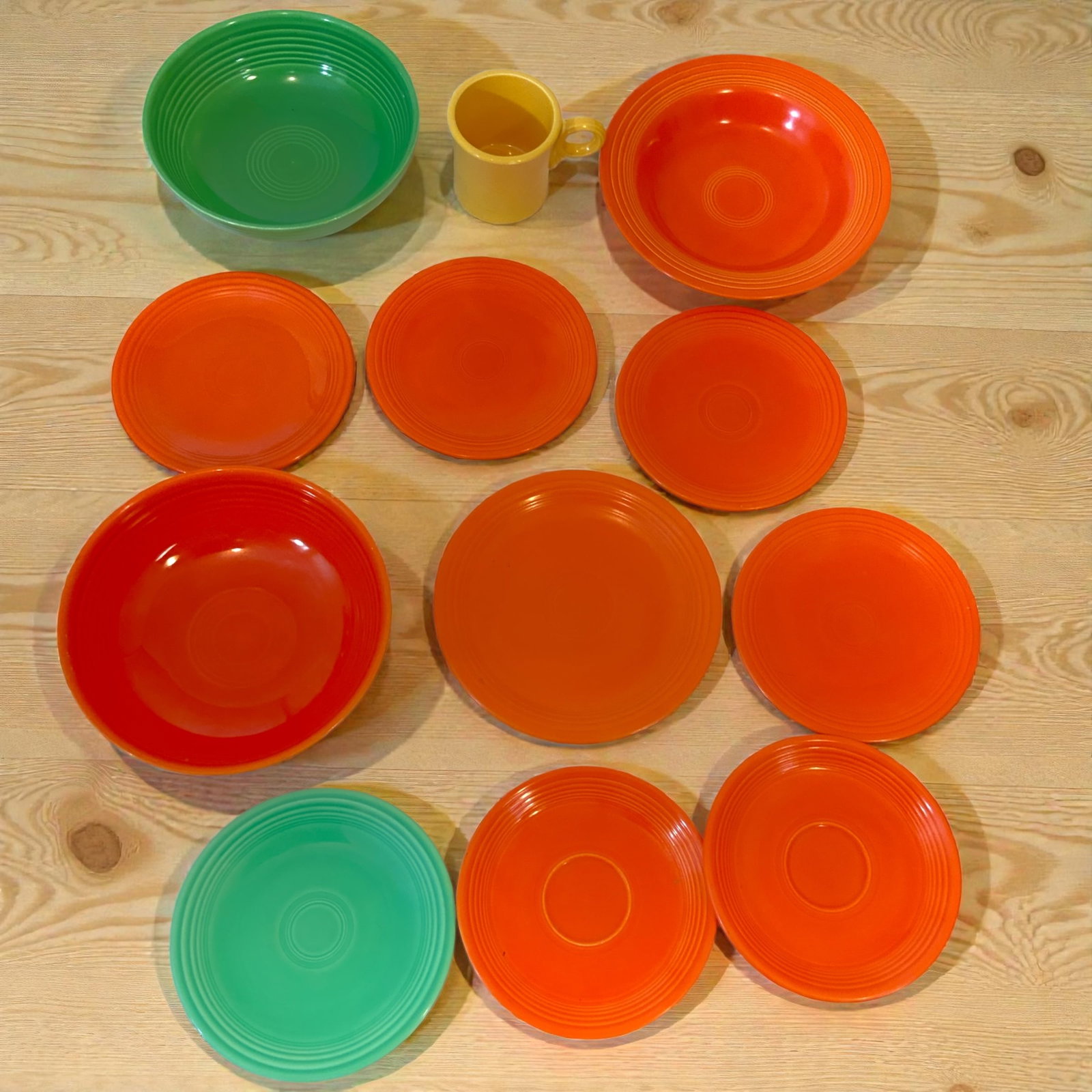 12pc Vintage FIESTA Soup/Serving Bowls, Saucers and etc (1 of 2)
